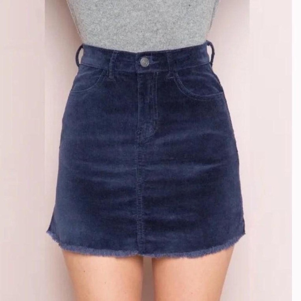 Brandy Melville Navy Corduroy Juliette Skirt